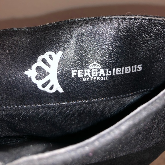 Fergalicious Tall Black Heeled Boots Size 8 - Picture 6 of 7